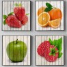 Cuadros Modernos-4 cuadros decorativos de frutas para la cocina